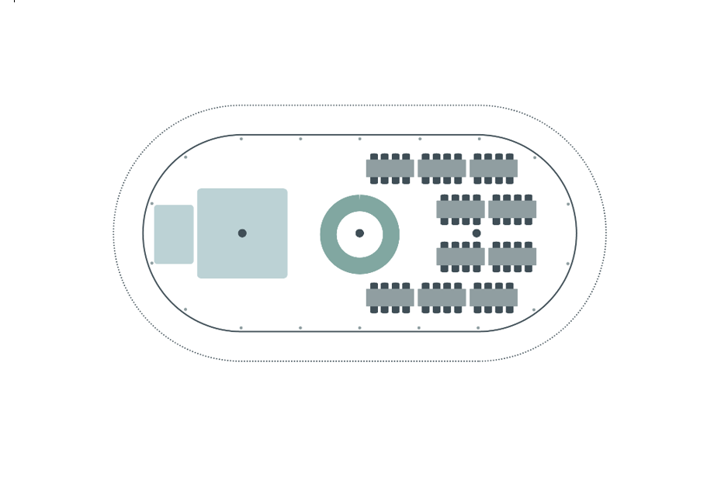Example Floorplan with 8ft x 3ft Trestle Tables