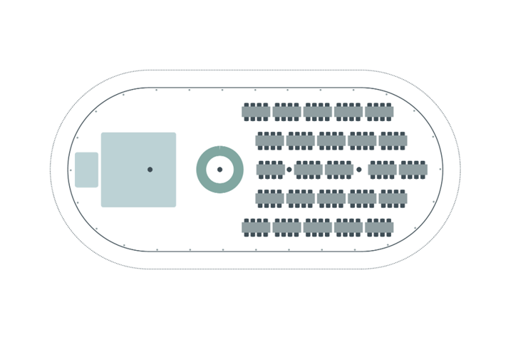 Example Floorplan with 8ft x 3ft Trestle Tables