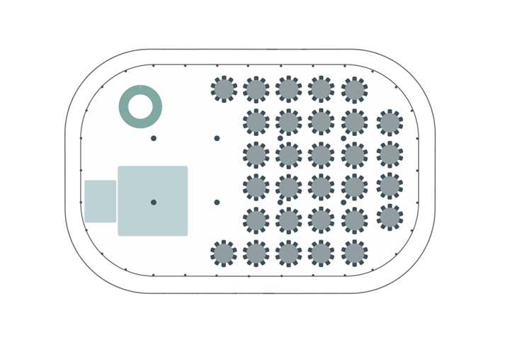 Example Floorplan with 6ft Round Tables 