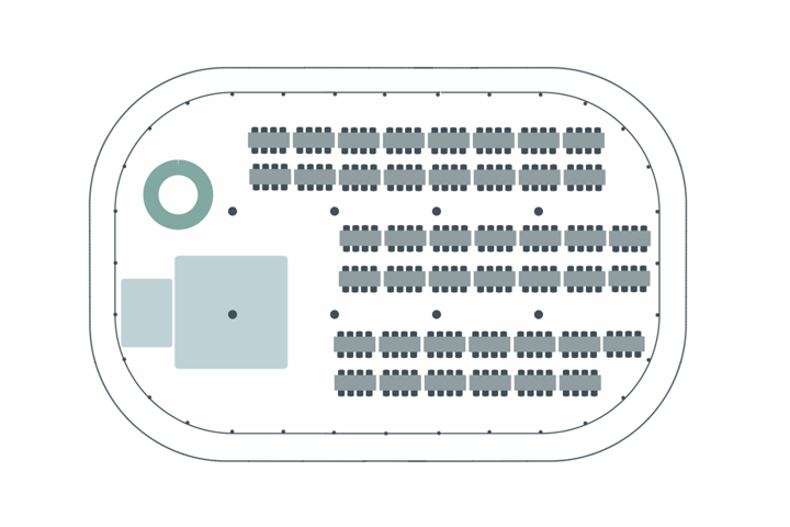Example Floorplan with 8ft x 3ft Trestle Tables