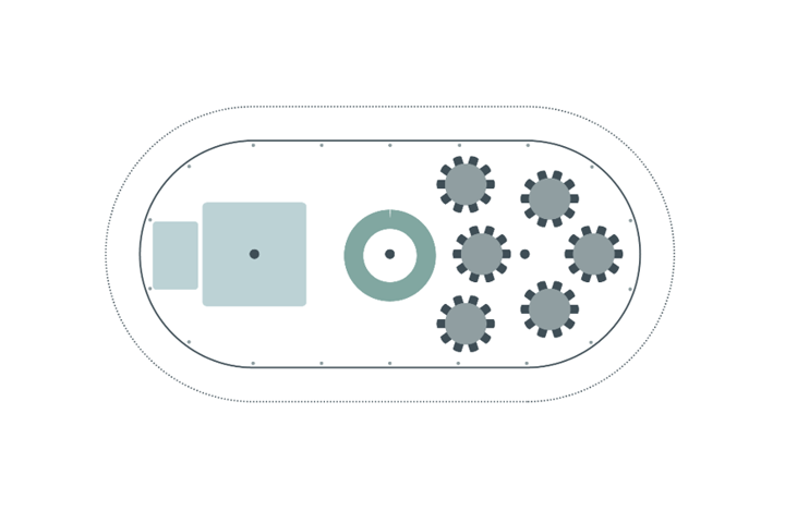 Example Floorplan with 6ft Round Tables 