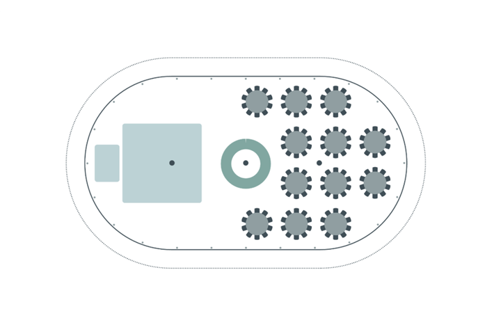 Example Floorplan with 6ft Round Tables 
