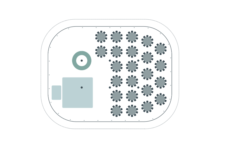 Example Floorplan with 6ft Round Tables 
