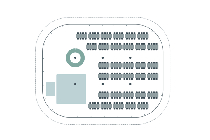 Example Floorplan with 8ft x 3ft Trestle Tables